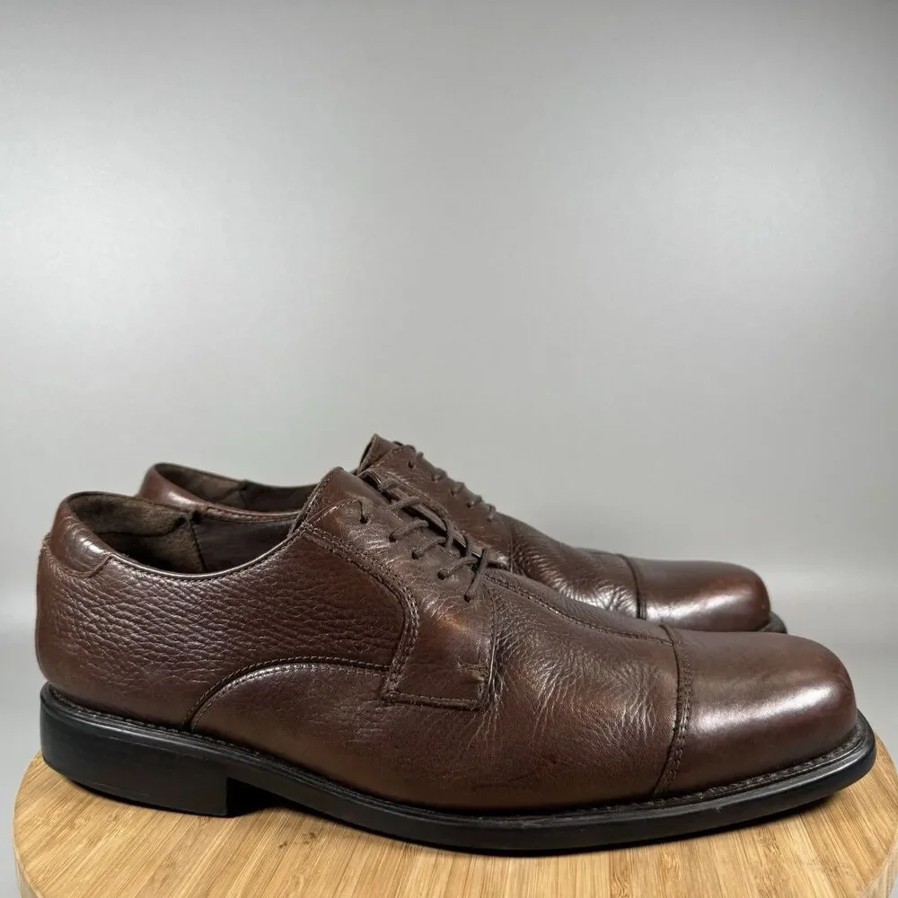 Johnston & Murphy‎ Men's Sz 10 Brown Cap Toe Dress Shoe Leather Oxford